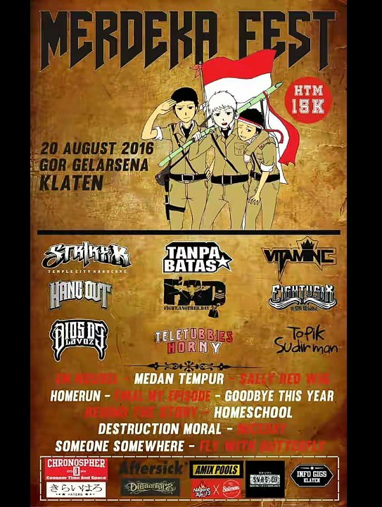 'MERDEKA FEST'  || 20 AGS 2016 || GOR GRLARSENA || @STRIKERBEATDOWN <a href="/tanpabatas_/">TANPA BATAS</a> <a href="/vitamincpunk/">VITAMIN C</a>