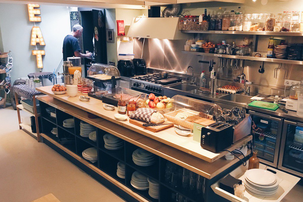 This is our breakfast buffet set up!!!