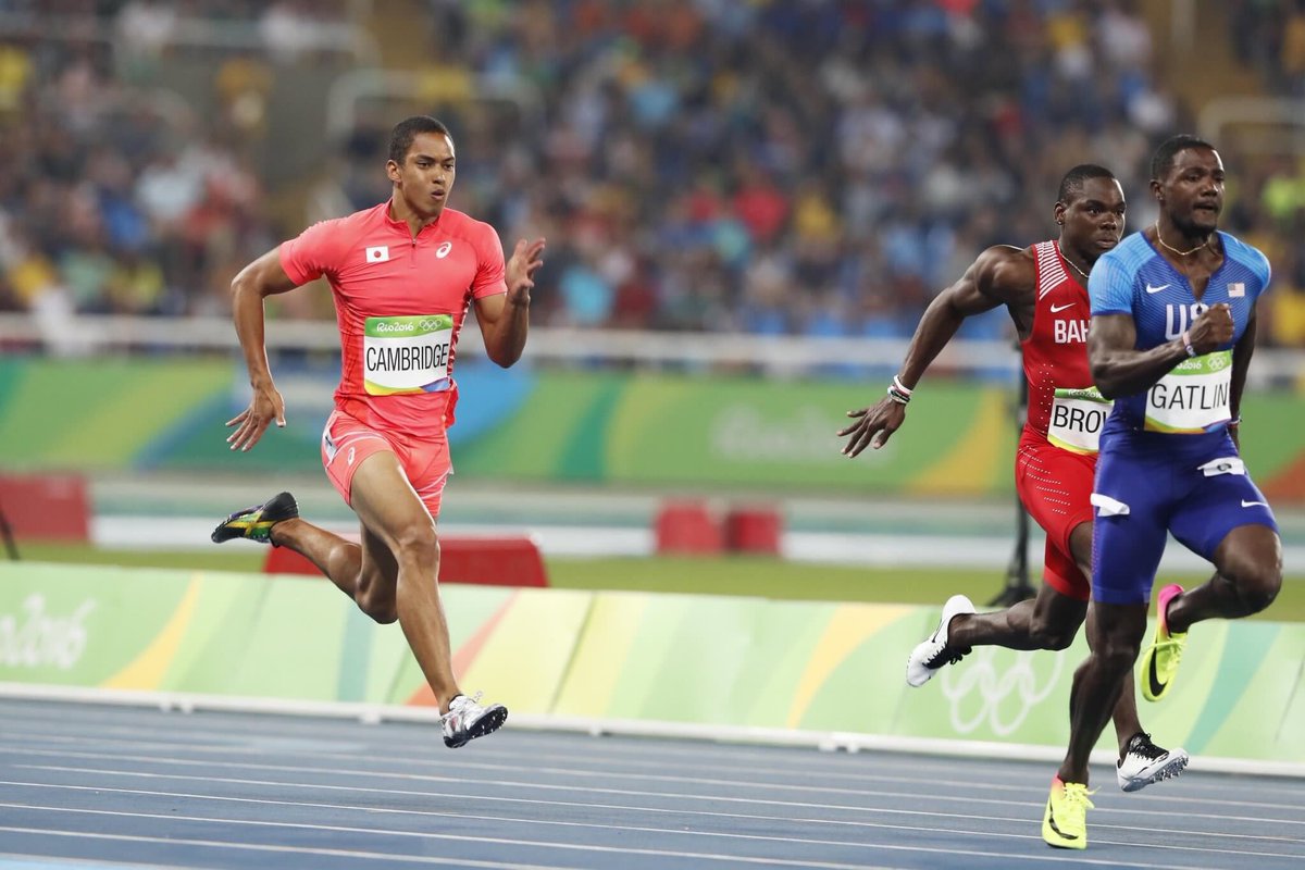 ケンブリッジ飛鳥 100m準決勝は硬くなってしまいました 自分の成長を感じられると同時にもっと成長できる思える場所でした 今回ガトリン選手が隣で良かったです 次はもっとやれる みんなさんの応援とても力になりました これからもよろしくお願いし