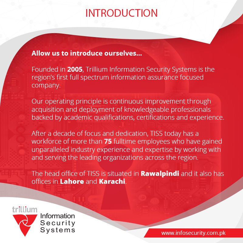 TrilliumInfosec's tweet image. Introducing Trillium Information Security Systems (TISS)..
#TISS #TrilliumInfosec #InformationSecurity