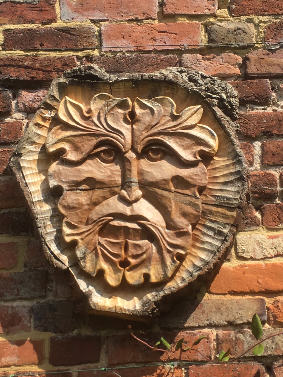 Love this Green Man wood carving at <a href="/ElfordHall/">Elford Hall Gardens</a> gardens. Such a lovely place to walk around