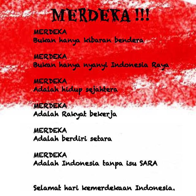 Fransisco2889's tweet photo. Merdeka itu adalah melawan Isu SARA,.@posperakaltim https://t.co/YkzGhVdOdT