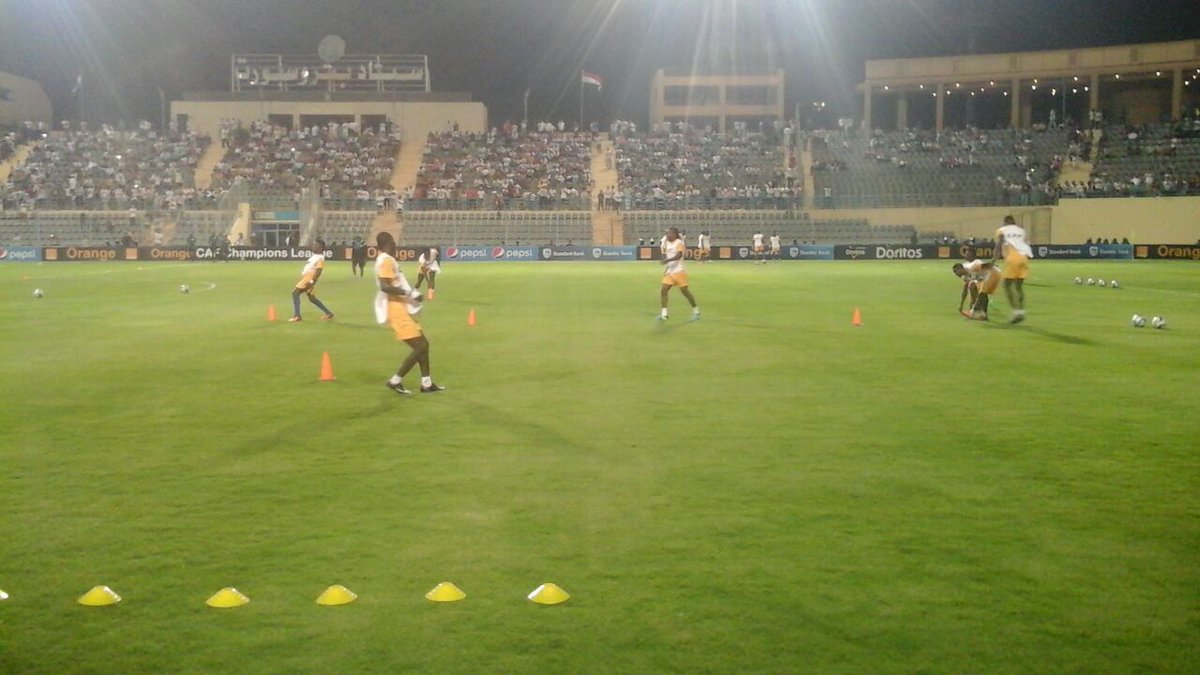 EnyimbaFC's tweet photo. It's an electrifying Petrosport Stadium as we go out to warm up. #WeAreEnyimba #ThreePointsOrNothing https://t.co/E1774ipsWa