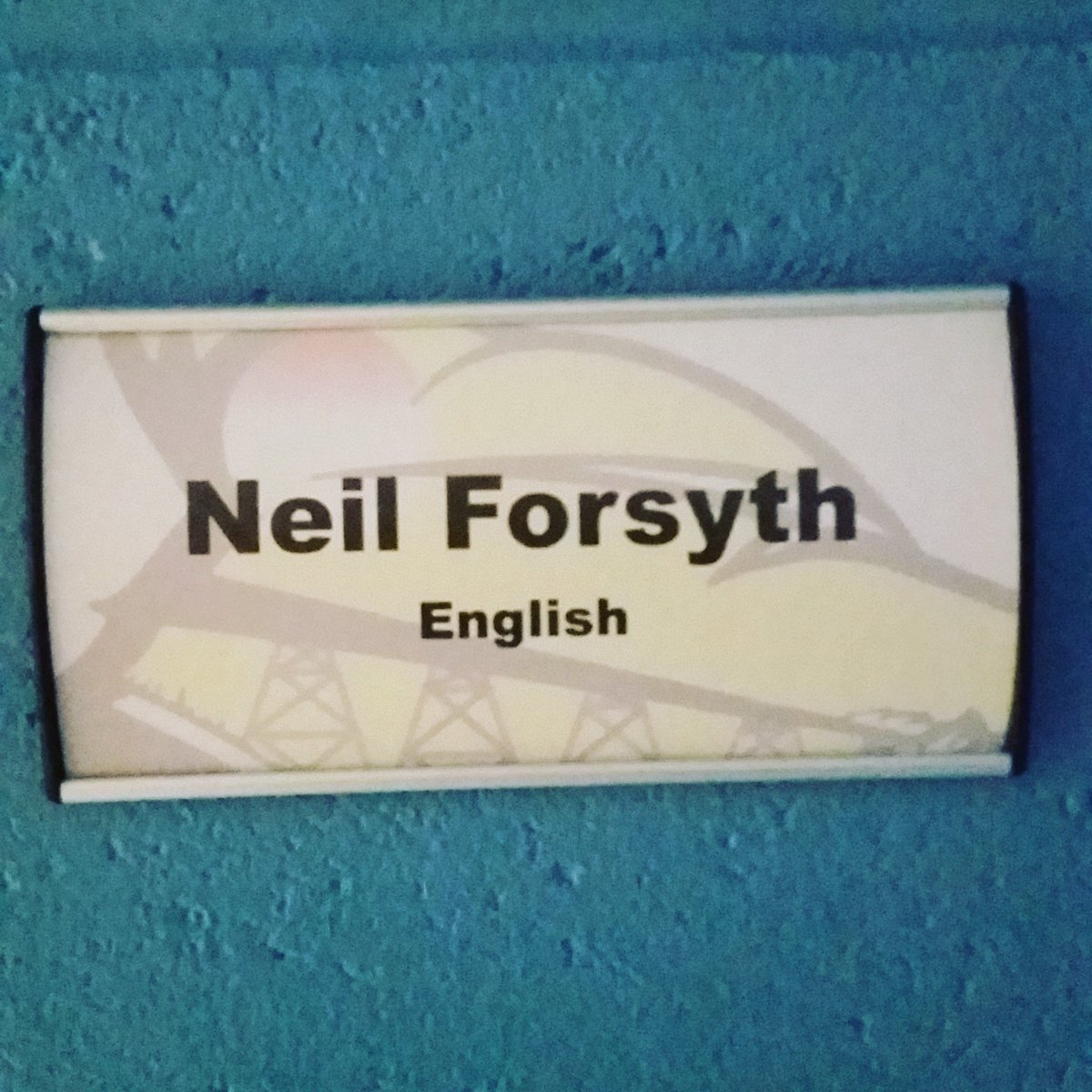 NeilTeaches's tweet photo. Went tomy room @ChinookCoyotes HS &amp; found this by the door. It's real, I'm a real teacher! #yotes #thatteachlife https://t.co/XOO9I8AeLG