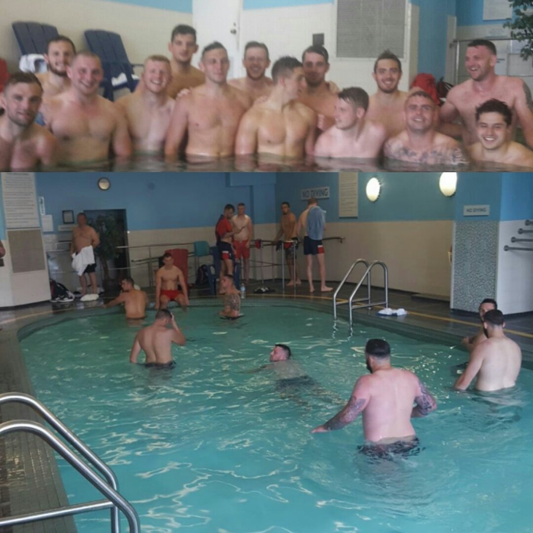 Great post training swim - might be a nice official team photo on the top. #rugbyleague #growingourgame