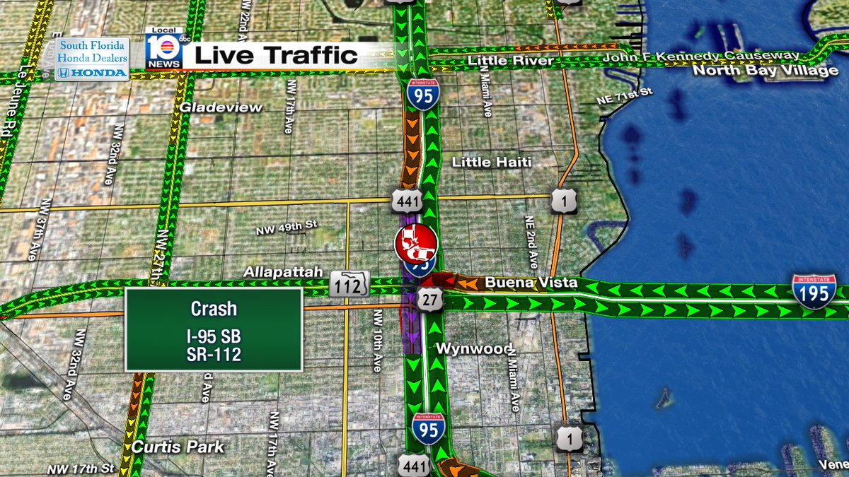 Crash causing closures on I-95 SB between Airport Expwy & SR-836 #traffic #miami https://t.co/QnBFjCTRq9