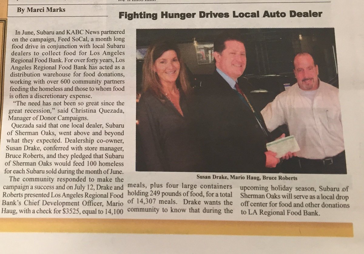 Fighting hunger @SubaruShermanO #losangelesfoodbank @subaru_usa