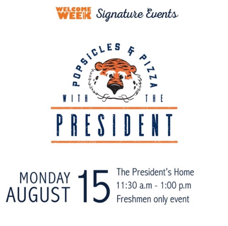Today is the day! Pizza and Popsicles with the president starts in 45 minutes. Freshmen only, please!
