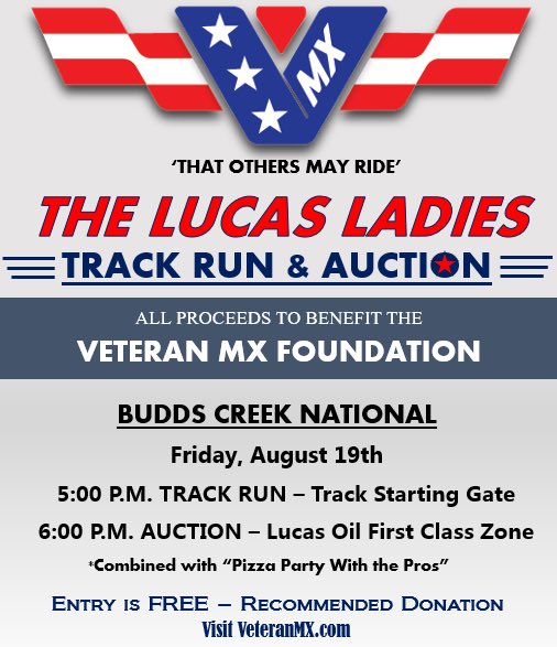 <a href="/CarrieBolling7/">Carrie</a> &amp; @nicoledcesa host The Lucas Ladies Track Run &amp; Auction this Friday at 5pm at <a href="/BuddsCreekMX/">Budds Creek MX</a>.