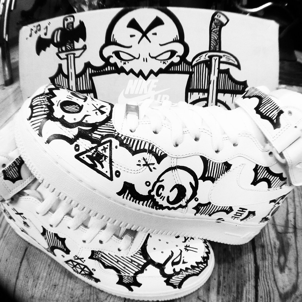 #iownthisart inkedNike air force1's #art #artbrighton #brightonart #globalstreetart #nike #customnikes #nikecustoms