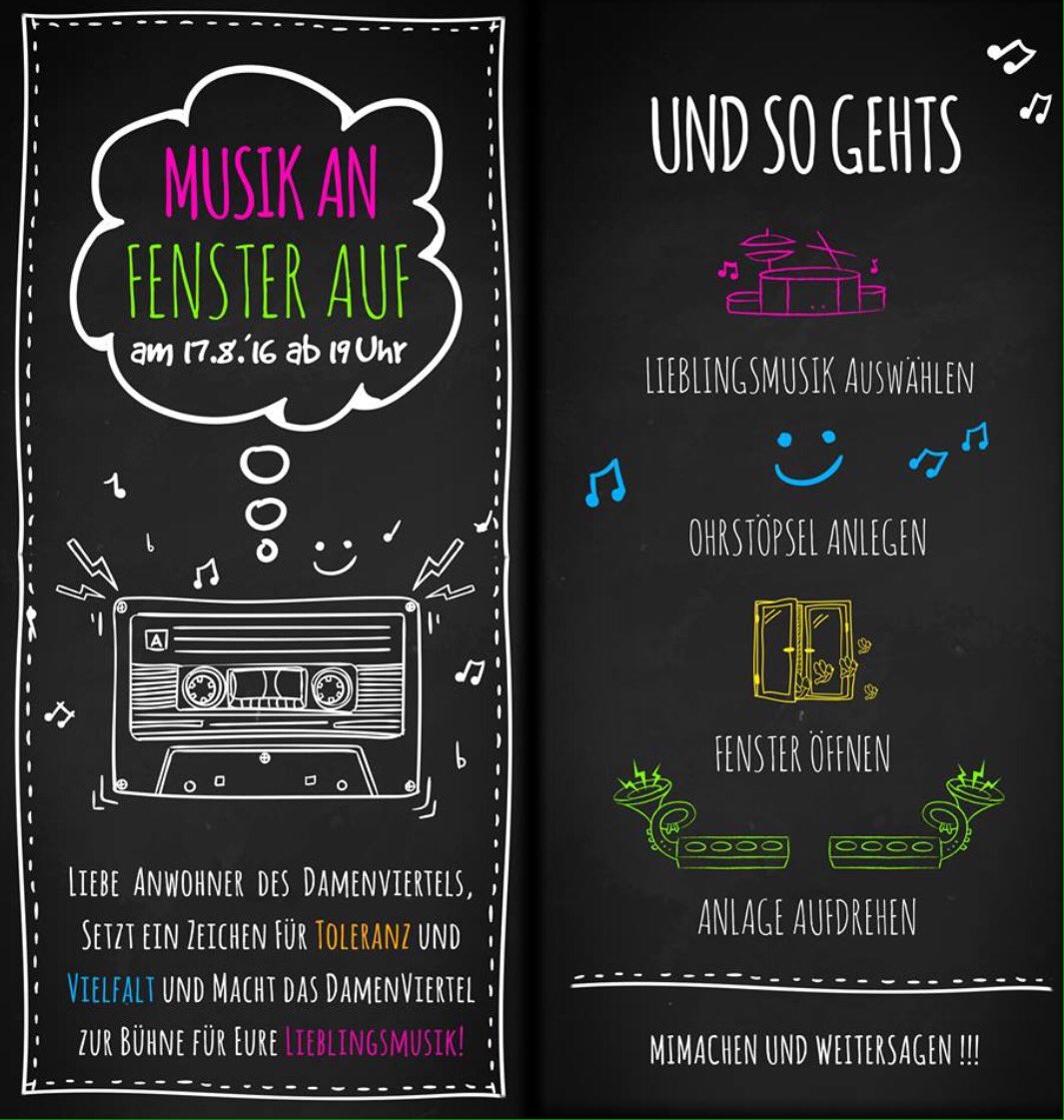LAEUFTNICHT's tweet photo. Ihr wohnt im Damenviertel in #Jena? "Musik an - Fenster auf" 
Schicke Idee von Anwohner*innen an #Naziroute. #J1708 https://t.co/KRWmJcEiYD