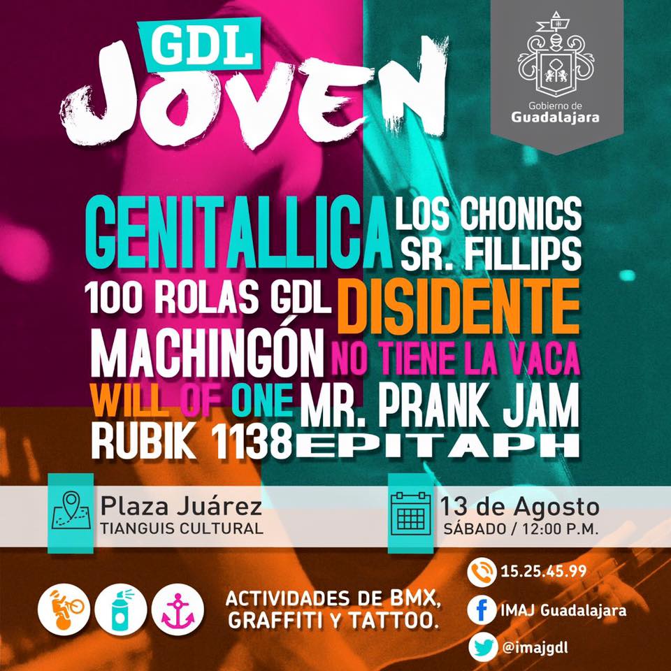 MrPrankJam's tweet photo. Agradecemos a @imajgdl por la invitación a esta celebración, Rockeamos junto a @Genitallicamx , @Disidenterock https://t.co/B10NTsE5Om
