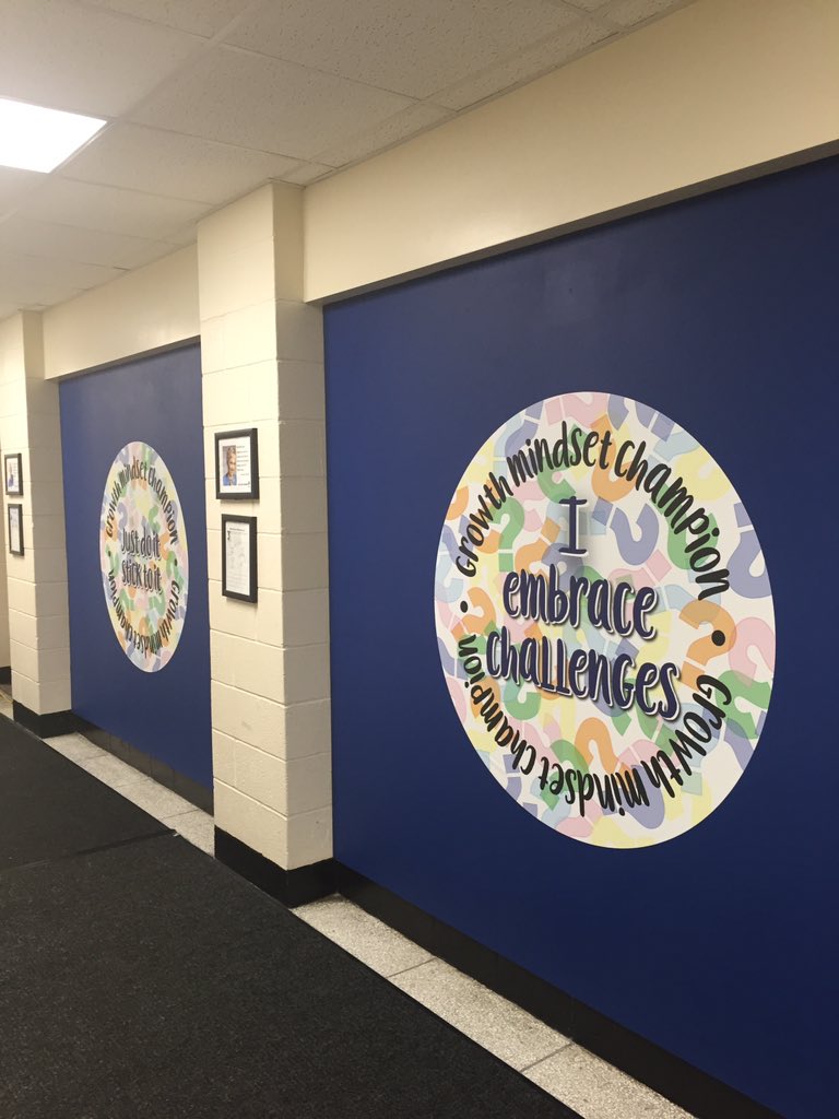 mikeacomb's tweet image. Unveiled our hallway displays to support growth mindset messages. Culture building. #deepstructure