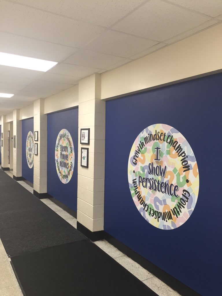 mikeacomb's tweet image. Unveiled our hallway displays to support growth mindset messages. Culture building. #deepstructure