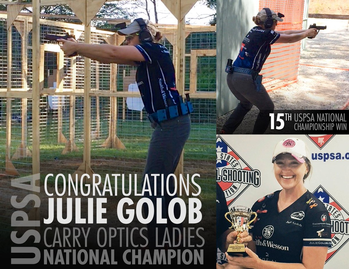 Smith_WessonInc's tweet photo. Congrats to @julieG1 on her record breaking 15th @USPSA_Shooting Ladies National Title at the 1st #CarryOptics! https://t.co/LhhvfI6OPg