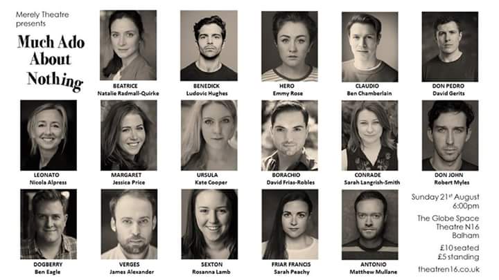 MerelyTheatre's tweet photo. Our wonderful cast for Much Ado this Sun @TheatreN16..

..7 original players and 9 new faces. Recognise any of them? https://t.co/3qbYYJubv0