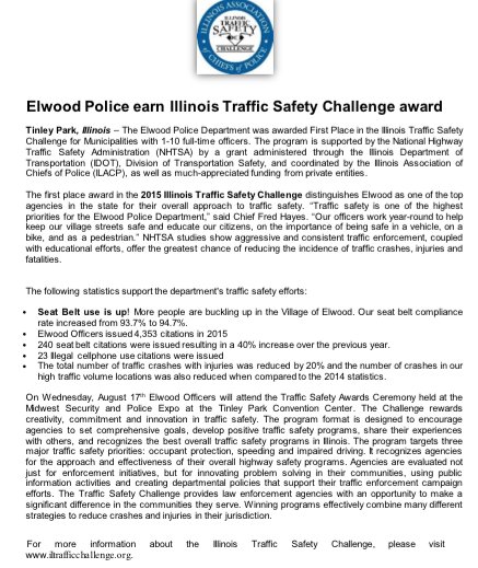 SafeRoadsIL's tweet photo. Traffic Safety Award 2016 https://t.co/bMU3FuJn1c