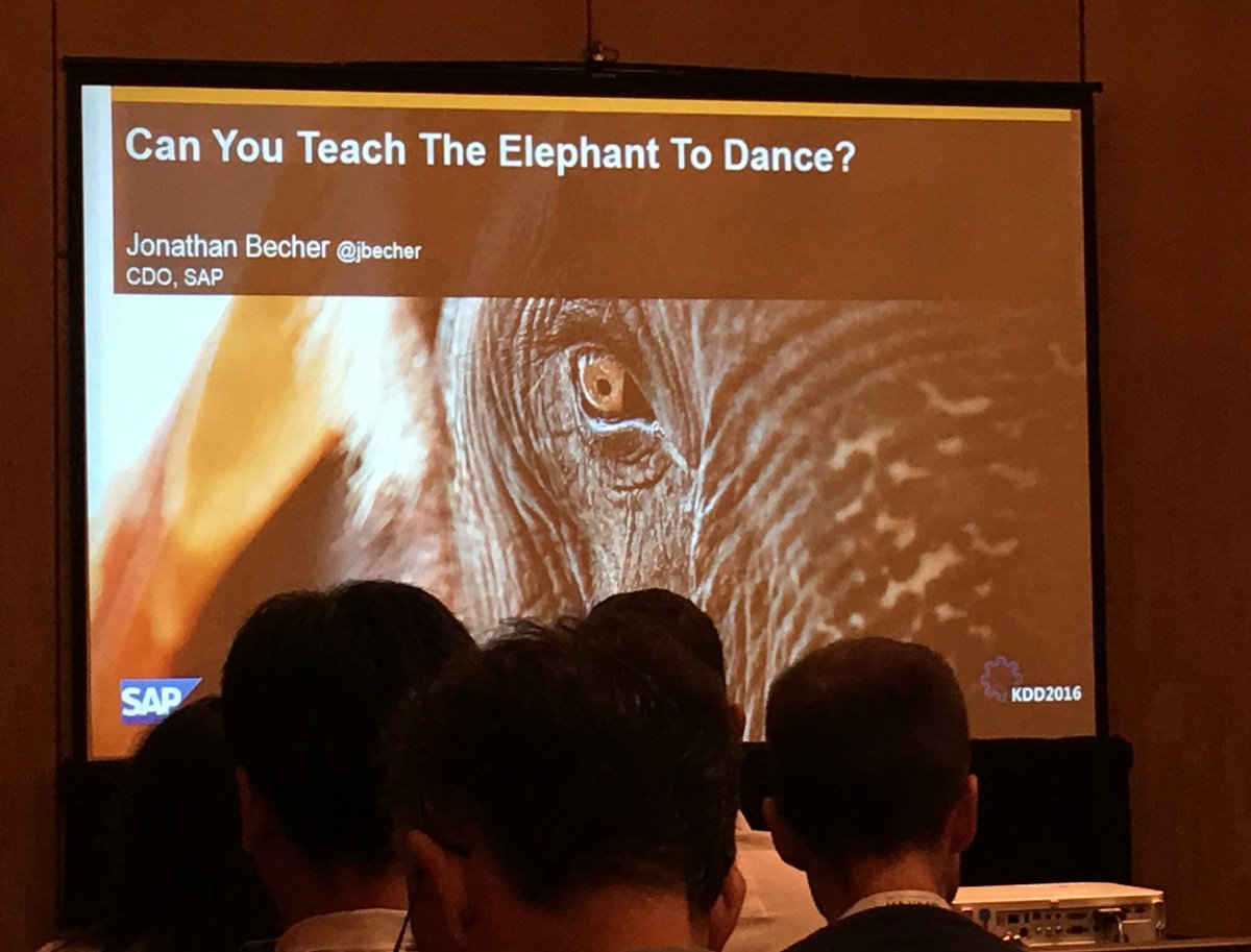 orlandoferrer's tweet photo. Can you teach the elephant to dance?
I’m about to find out.
#kdd2016 #bpdm2016 #SAP https://t.co/b8fx3vPwWF
