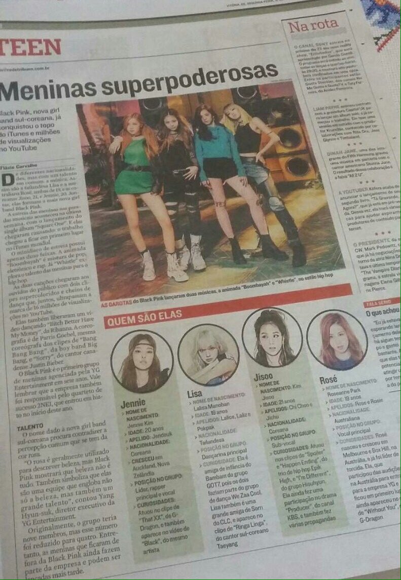 BLACKPINKCNTRAL's tweet photo. BLACKPINK featured in a Brazilian newspaper #BLACKPINK

Cr.portalblackpink
Via.ygdreamers https://t.co/IM8AHFzauo