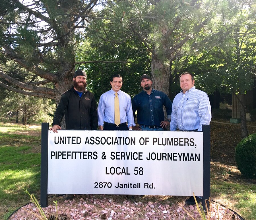 garrison_ortiz's tweet photo. Thank you UA58 of Plumbers, Pipefitters &amp; Service Journeymen, for your endorsement! In support of So. CO employees. https://t.co/P1yJDRhwok