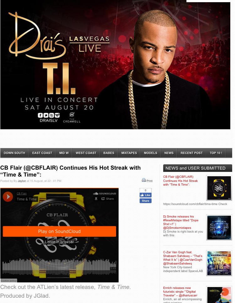 Atlanta's <a href="/HipHopRapScene/">HipHopRapScene</a> Features "Time &amp; Time" by @CBFLAIR: 

[hiphoprapscene.com/cb-flair-cbfla…]