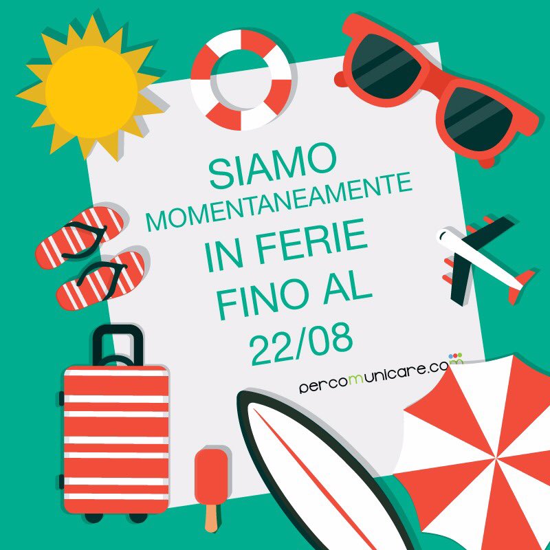xcomunicare's tweet photo. Torniamo presto 😎☀️ #summertime #percomunicare #ferie https://t.co/OicUWeAkSv