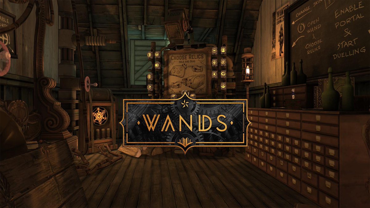MetaQuestVR's tweet photo. Discover Wands on #GearVR, a fast paced game of magic duels! Learn more in our dev Q&amp;A: https://t.co/59CnvtzU44 https://t.co/wfqlp40NS4