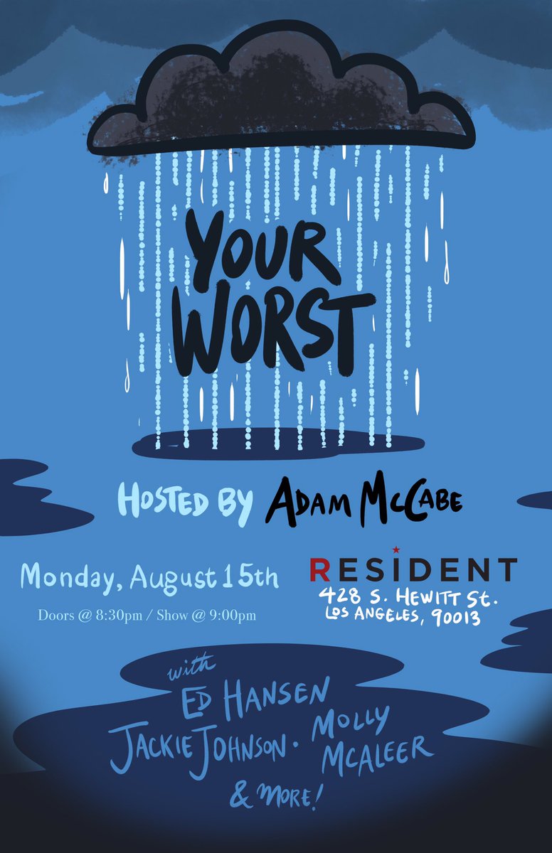 AdamSMcCabe's tweet photo. TONIGHT!!! Hear the worst experiences of me, Ed, Molly, Jackie &amp; YOU! FREE SHOW!

A storytelling show about worsts! https://t.co/kNVg57FnKI