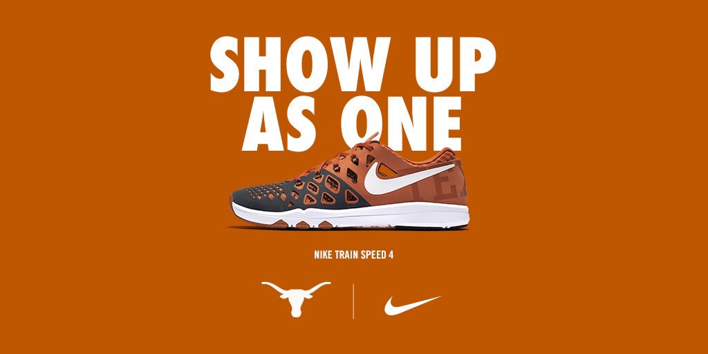 TexasLonghorns's tweet photo. #HookEm 🤘
 
The @niketraining Train Speed 4 'Texas' is now available https://t.co/h0VSJ8qIM5 #WeekZero16 https://t.co/fvd65YMUB0