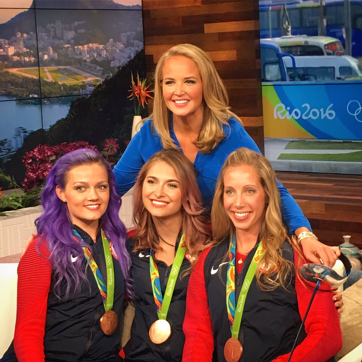 carolynmanno's tweet photo. Loved having these bronze medalists today! So graceful, agile, and athletic. Class all the way. Let's go Tokyo! https://t.co/XKgpoJTfR5