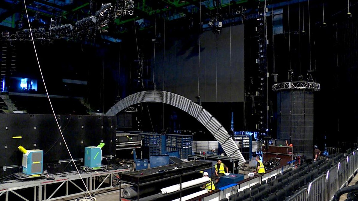 WWE's tweet photo. BREAKING: Power restored at @AmericanBankCtr after lightning strike; #RAW is LIVE at 8/7c! https://t.co/mSRm668jpW https://t.co/MT2ofGsvsY