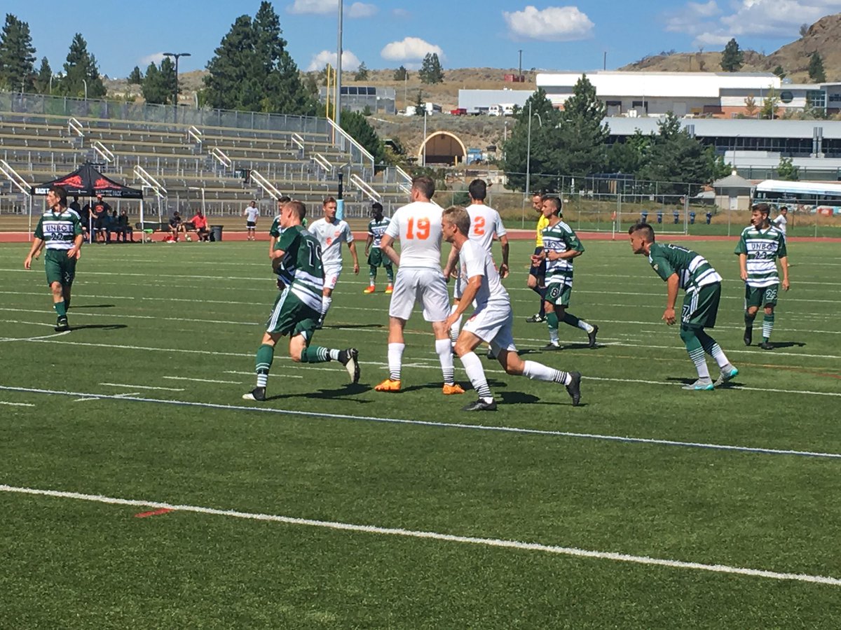 GoTRUWolfPack's tweet photo. #trumsoc down @UNBCATHLETICS 4-0 in exhibition. Story at https://t.co/wZqvHdK9cV #Kamloops #mytru #canadawest https://t.co/RtjH9zGPZB