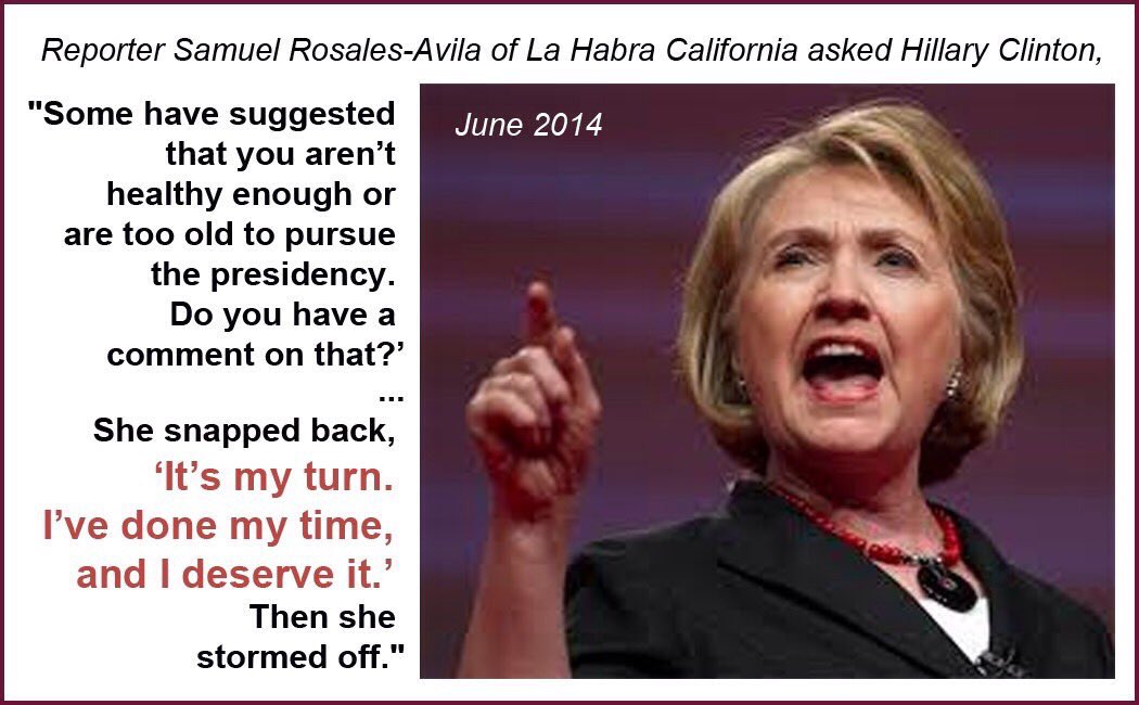 rmack2x's tweet photo. @albybrava @MsCBBoots @HillaryClinton " and I deserve it!" https://t.co/UWYKjIE4Ai