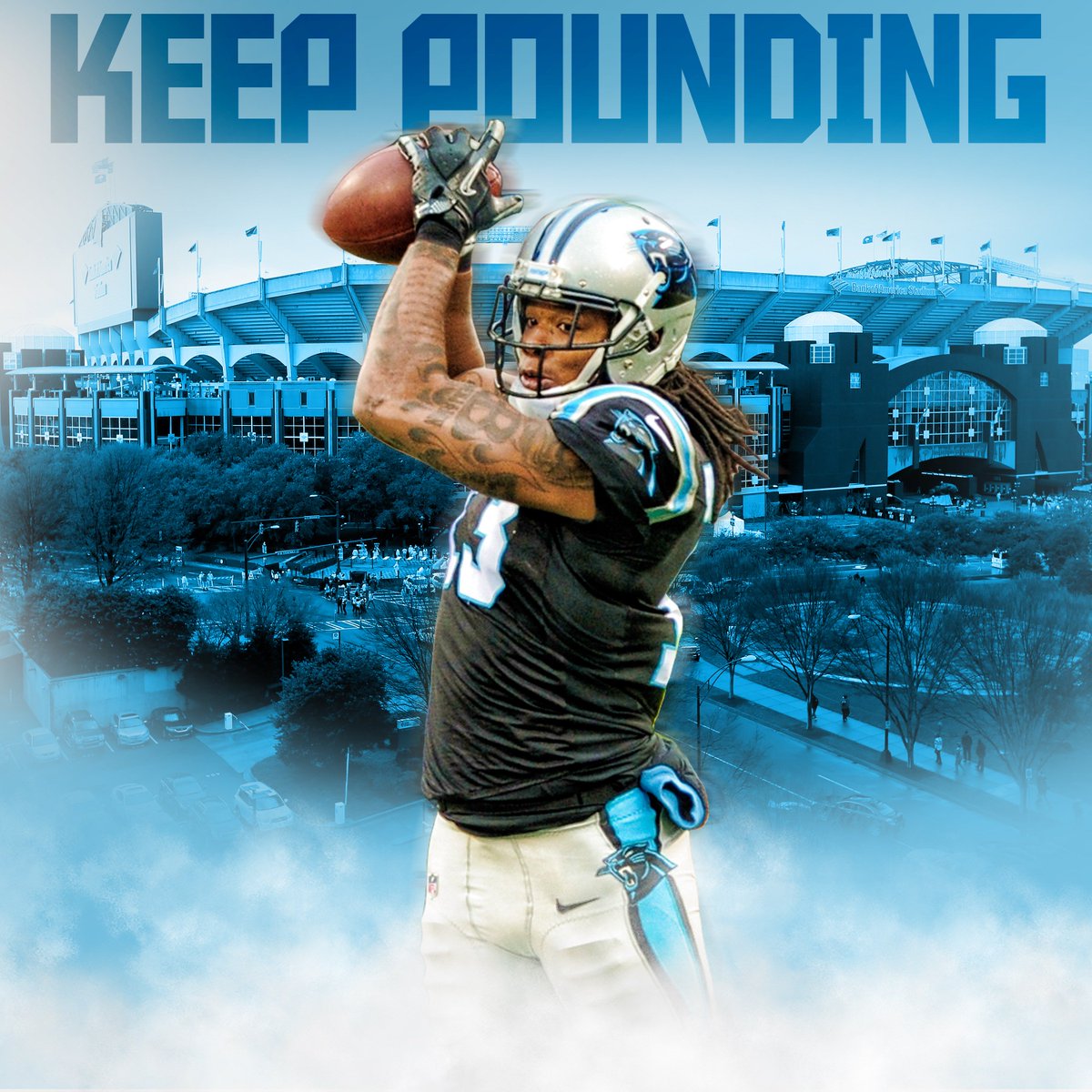kelvinbenjamin's tweet photo. Who's ready for the @panthers to #KeepPounding? https://t.co/6ldpKjLxmy