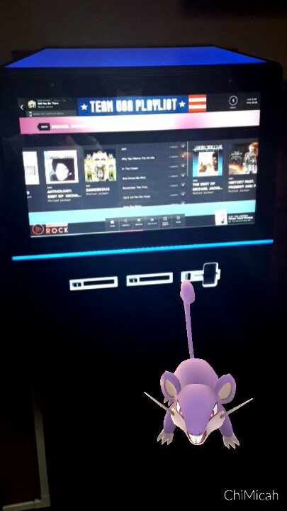 MicahMcCain's tweet photo. Rattata is DJ'ing  Michael Jackson at Rail Bar in #chicago #PokemonDJContest @TouchTunes https://t.co/4ct3XULl5x