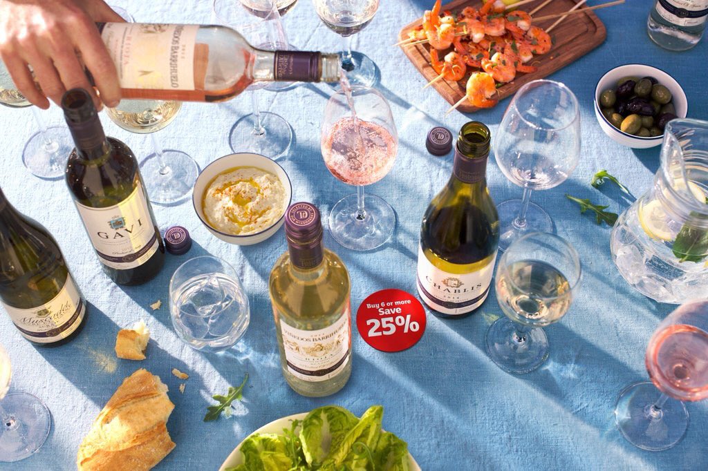 OneillAngus's tweet photo. Buy 6 or more bottles of wine and get 25% off starts tomorrow, Tuesday!! @SainsburysWine #sainsburysforestside :)) https://t.co/3JDJ5MA9YB