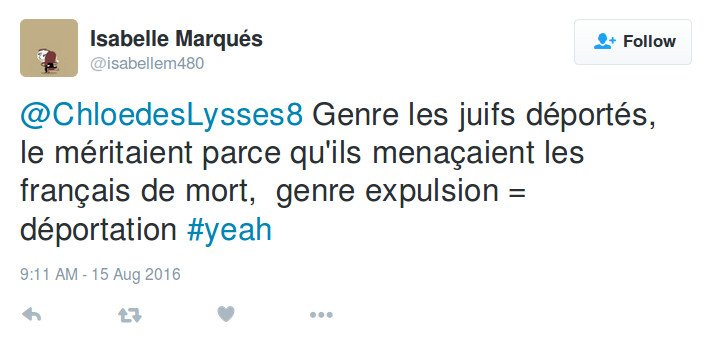 Zaza elle ne comprend pas que si on 'expulse' des français ça s'appelle une déportation. #petitLarousse