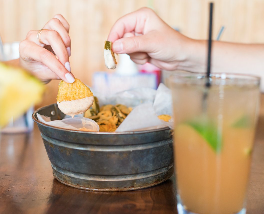 Dipping into #HappyHour. Spice things up with our fried pickle &amp; jalapeno appetizer! #iAmTL