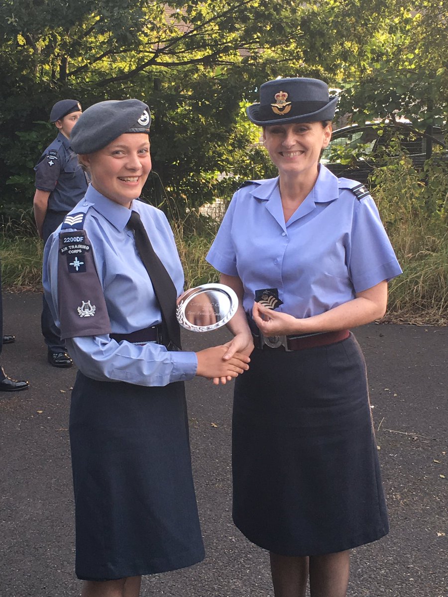 Abygail Rowland being promoted to Flt Sgt and getting her award for Best Female Cdt at Drill and Ceremonial Camp.