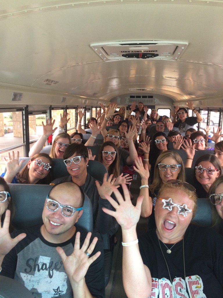 Our Shafer staff sparkles on their way to hear our new superintendent. Welcome Dr. Hindt to KatyISD. #Shaferuknights