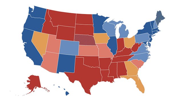 thehill's tweet photo. NBC News: Clinton has the electoral votes to beat Trump https://t.co/BgFWPTEZAG https://t.co/dR9EXwnxjO