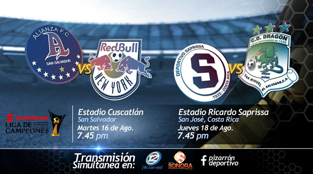 ¡No te pierdas la Liga de Campeones de la CONCACAF! En vivo y transmisión simultánea con @RadioSonoraSv