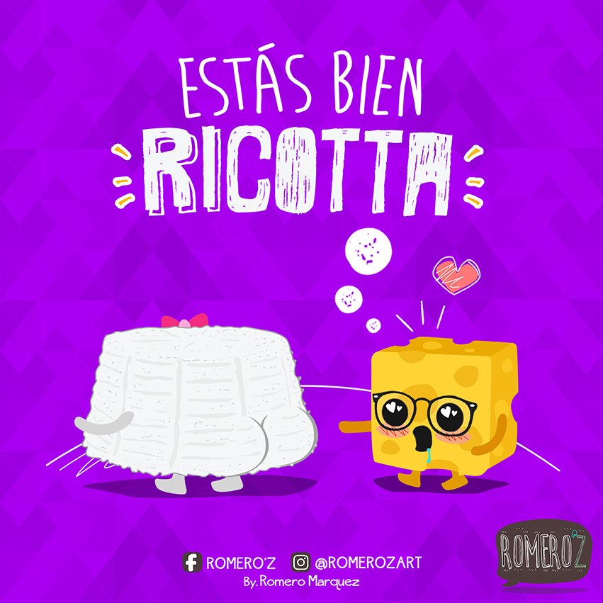 RomeroMarquezMx's tweet photo. Estás bien RICOTTA! 😱 ♥ 🧀 #DescripcionGrafica #Humor #HumorGrafico #Ricotta #ricottacheese  #queso #romeroz #quesos https://t.co/Y0PE0vEyVz