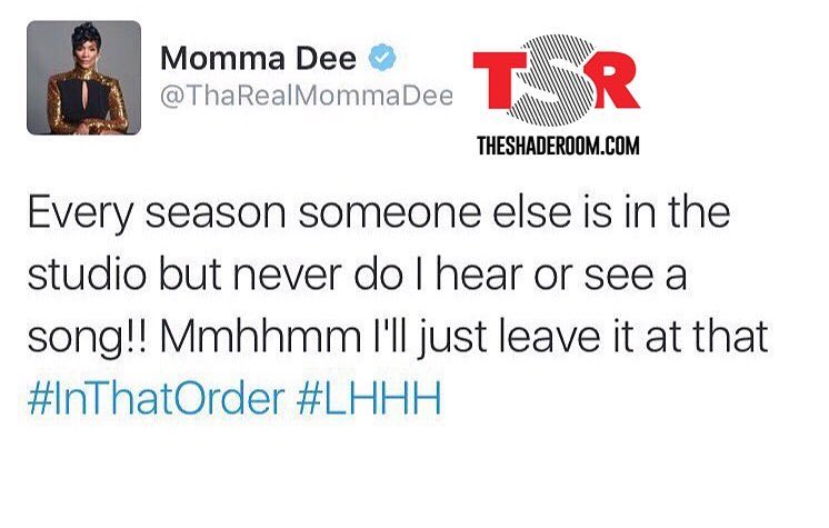 Ty_ODay's tweet photo. Momma Dee dropped 2 lil songs &amp; don't know how to act! 😭😭😭😭 #LHHH https://t.co/bwuKWqesFM