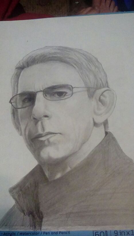 Been rewatching #SVU & #drawing #JohnMunch sadly can't find my artist pencils but I made do. #LawAndOrder Love him!