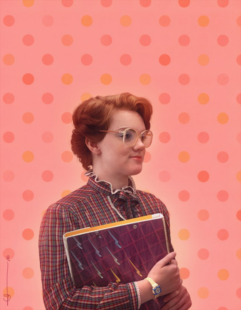 DeviantArt's tweet photo. A retro and incredible digital portrait of @ShannonPurser7 as Barb from #StrangerThings! https://t.co/F4D3W5ghY3 https://t.co/WPsjiDJQk7