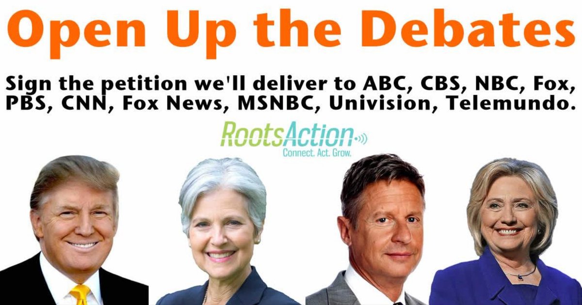 alstevensgp's tweet photo. Sign the petition to open up the debates. No more 2 party system! #JillNotHill #DNCLostMe https://t.co/GO0EkwOp9R https://t.co/FqFGDDraAv