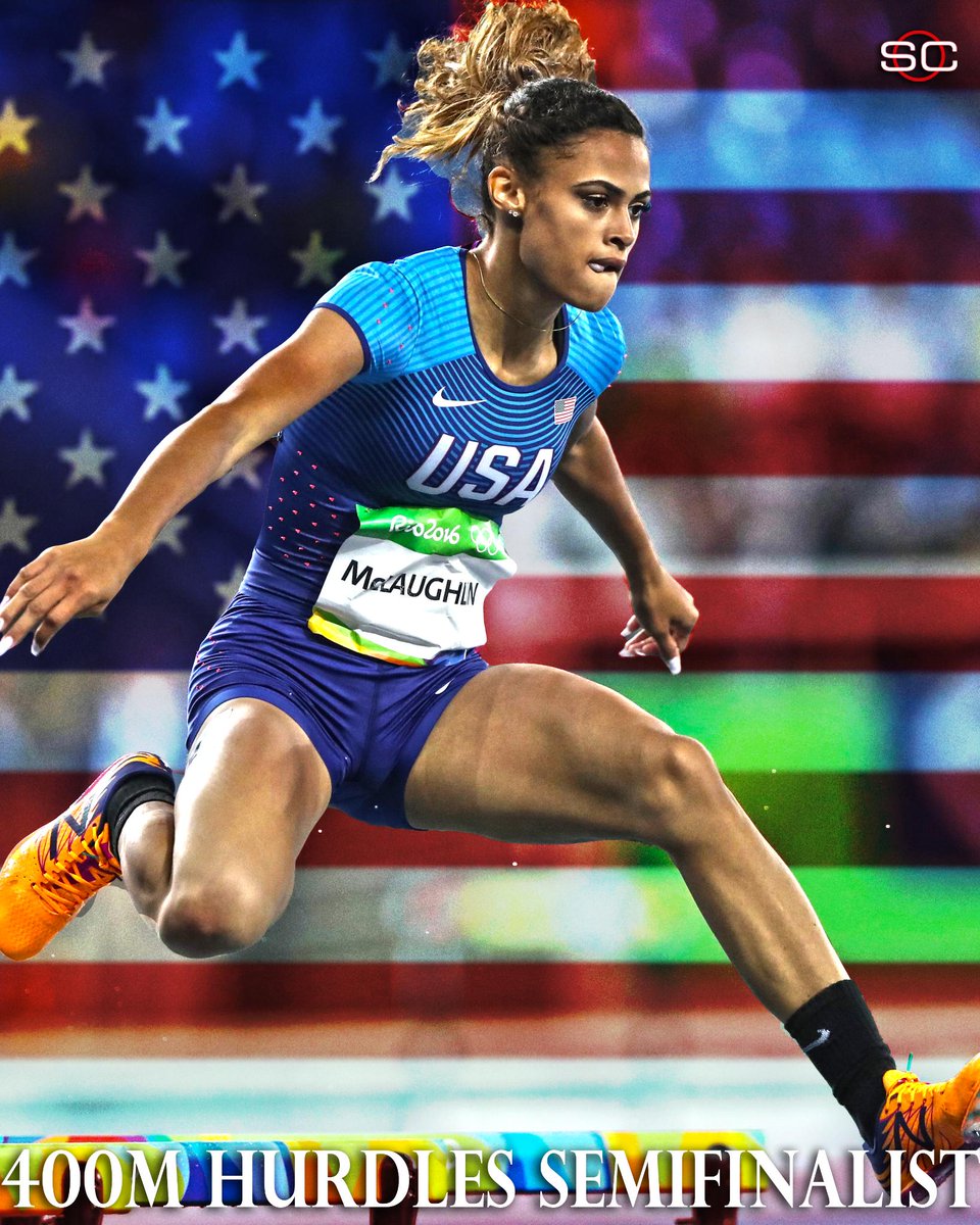 SportsCenter's tweet photo. 17-year-old Sydney McLaughlin, youngest member of the U.S. Track &amp; Field squad, squeaks into semis of 400m hurdles. https://t.co/GJaideiuD1