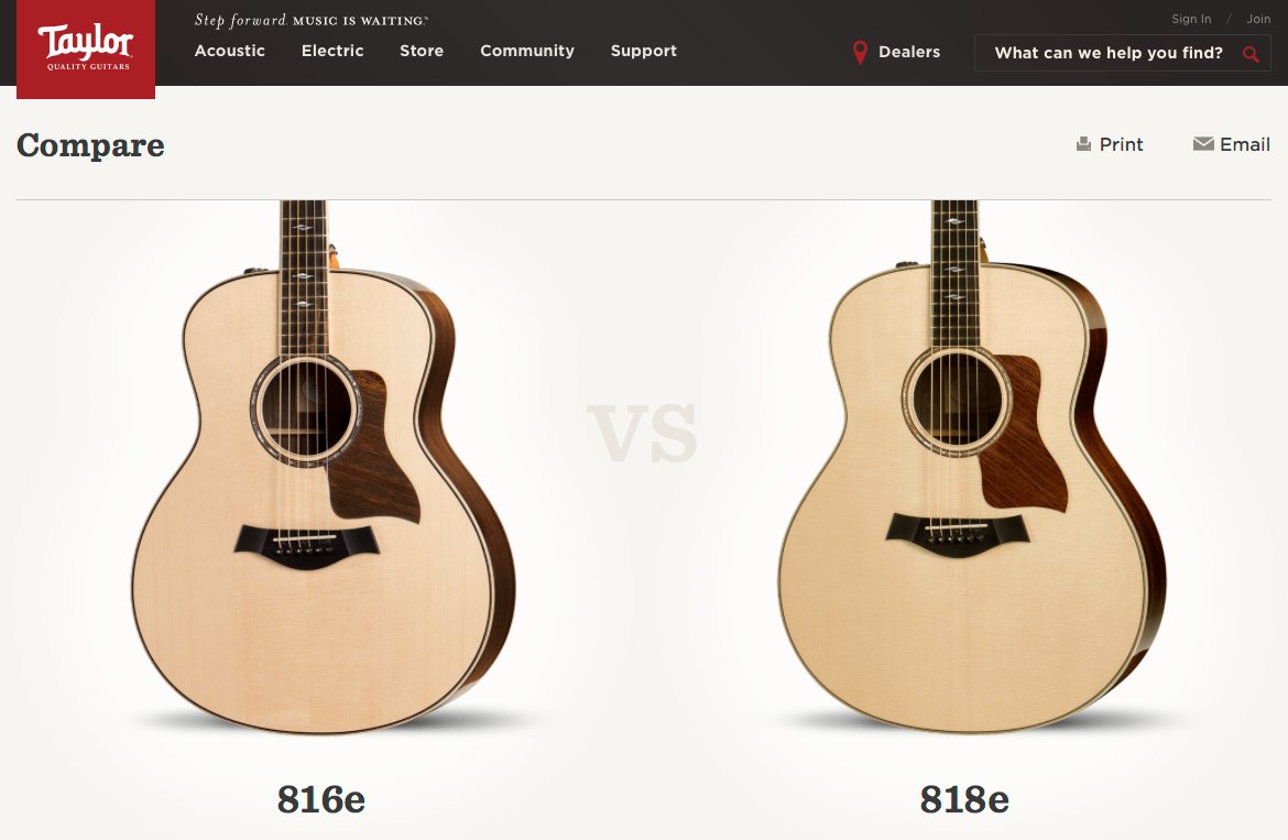 TaylorGuitars's tweet photo. It's a perfect week to compare #taylorguitars #816e and the #818e! Compare here: https://t.co/Q05ImNBwzB https://t.co/aUYu2JhtoZ