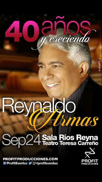 eventsservi's tweet photo. #ASISTE A #CCS EL 24 DE SEPTIEMBRE EN EL TEATRO TERESA CARREÑO SON #40AÑOS @reynaldoarmasve https://t.co/yOEjRLYlIT